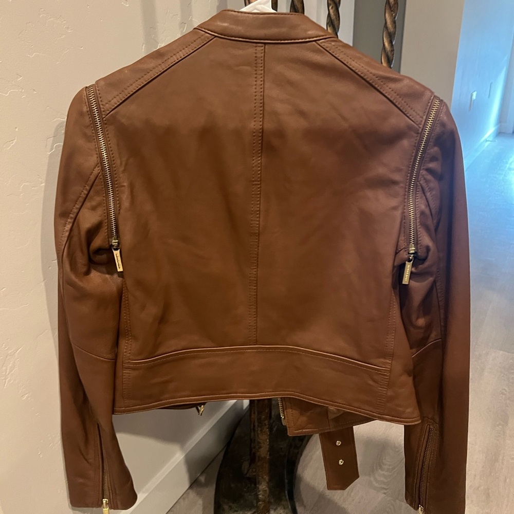 Michael Kors Brown Leather Jacket - Picture 6 of 7